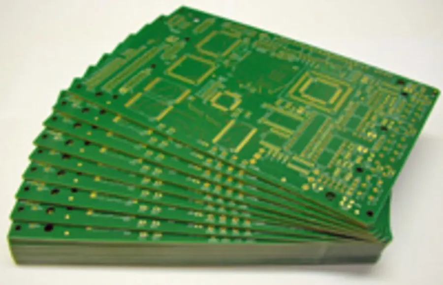 A close-up view of a multi-layer circuit board.