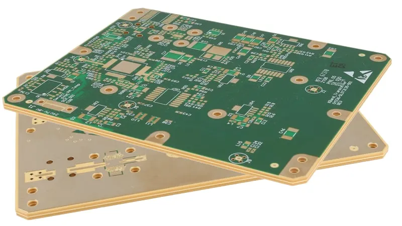 Close-up of a FR4 PCB material.