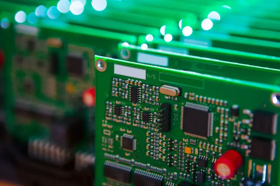 Several PCBs of different sizes placed side by side.