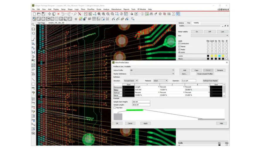A screenshot showcasing the interface of Cadence Allegro X design platform.