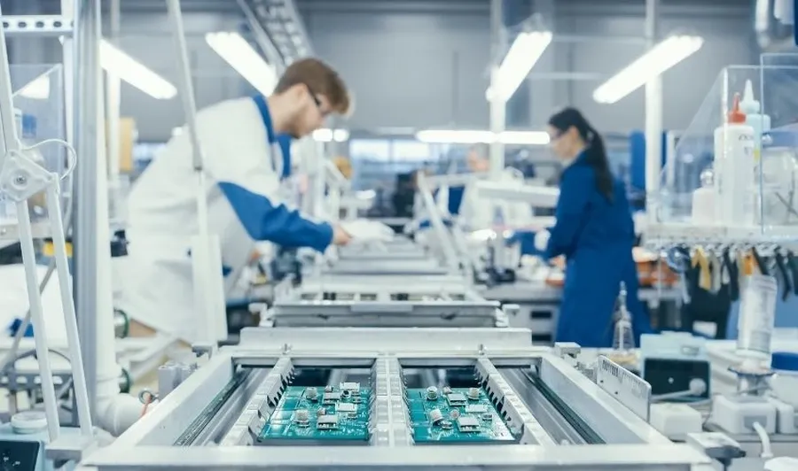 An overview of a PCB manufacturing plant.