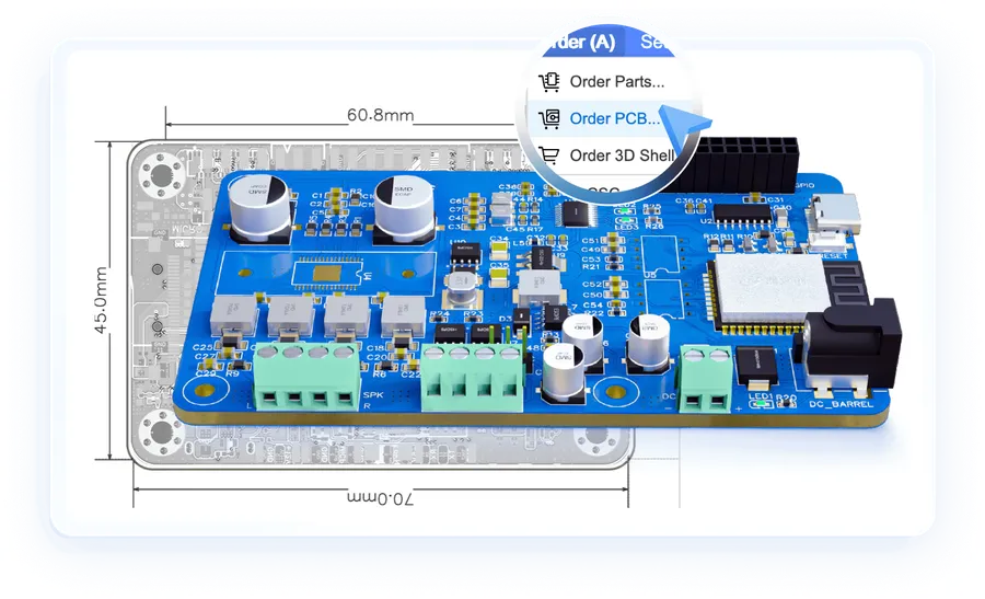 A screenshot of an online interface for ordering PCBs.