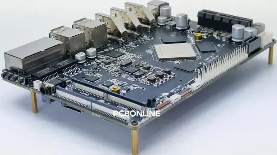 Several fully assembled small quantity printed circuit boards.