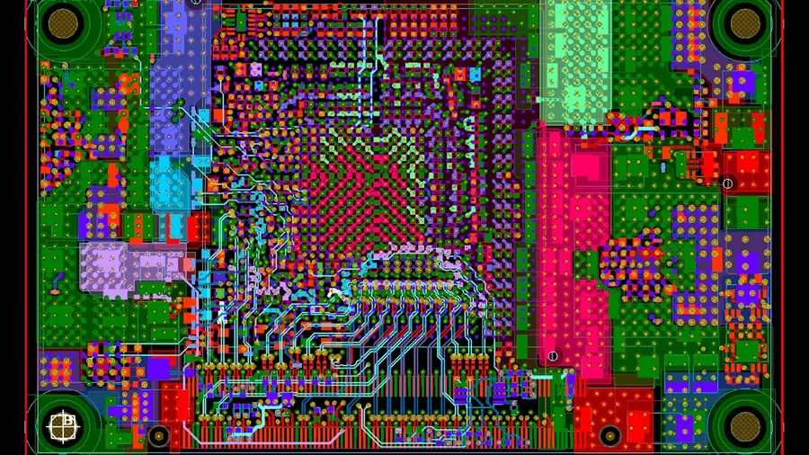 A computer screen displaying PCB design software.