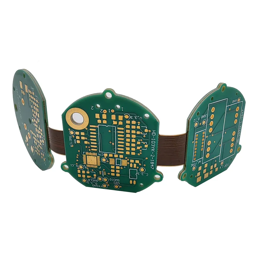A flexible PCB inside a wearable device.