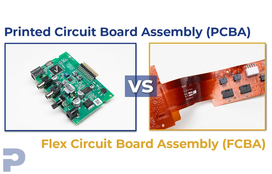 Side by side comparison of a PCB and PWB.