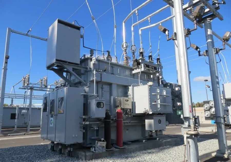 Shunt capacitors used in an industrial environment.