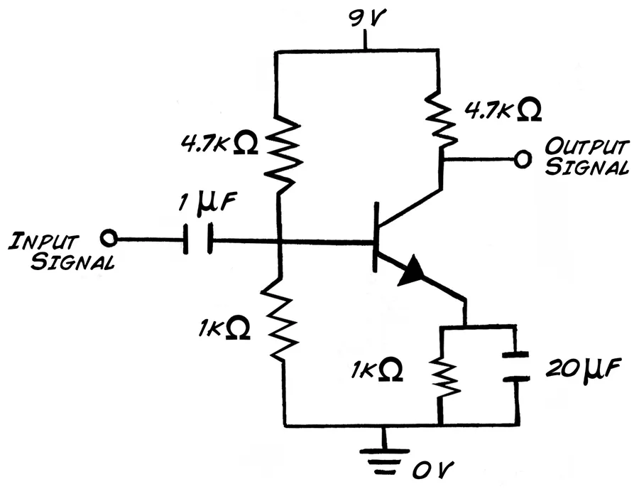 A simplified diagram of transistors within a logic gate.