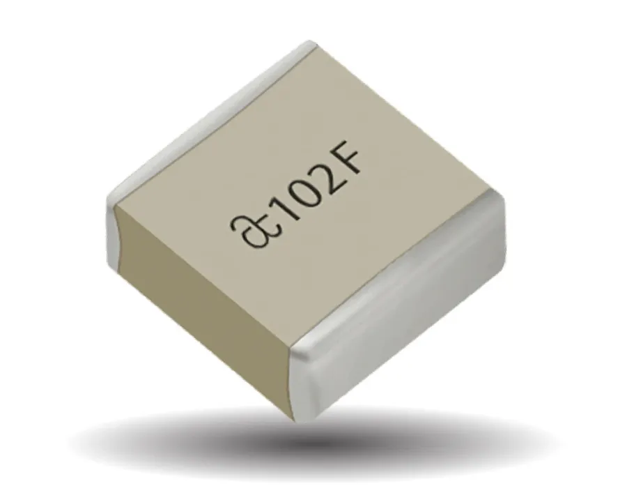 A close-up of different types of RF capacitors.