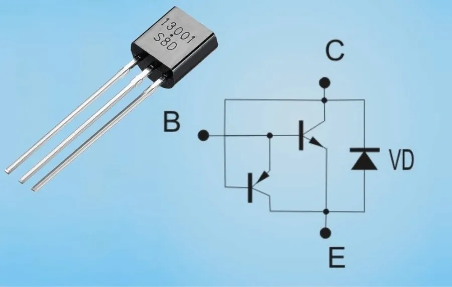 A circuit diagram featuring the 13001 transistor.