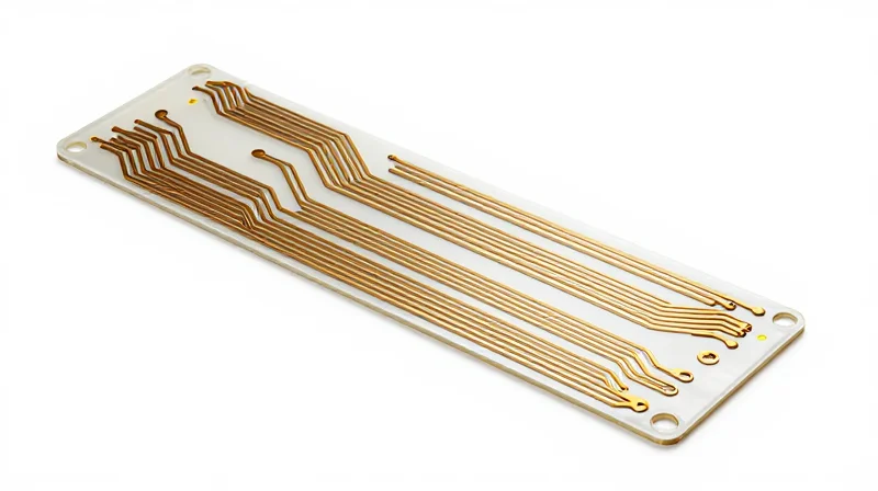 The Evolution to Advanced Flexible PCBs A modern, monolithic flexible printed circuit board showing smooth curves and compact design.