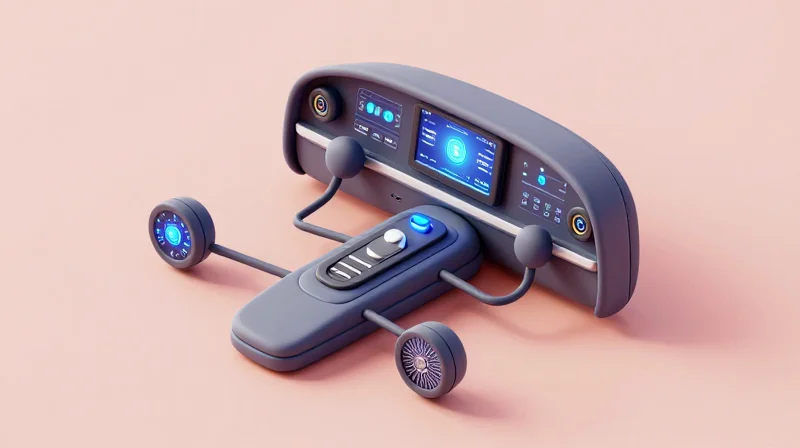 Modern automotive cockpit digital display system with central computing hub connectivity