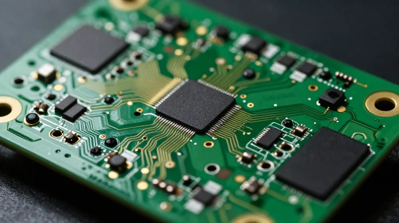Modern automotive rearview camera PCB showing high density interconnect technology