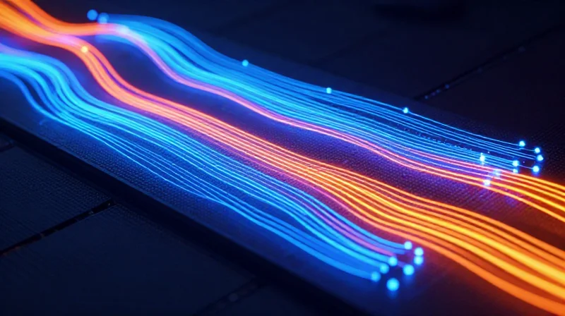 Abstract representation of heat dissipation on a circuit board surface