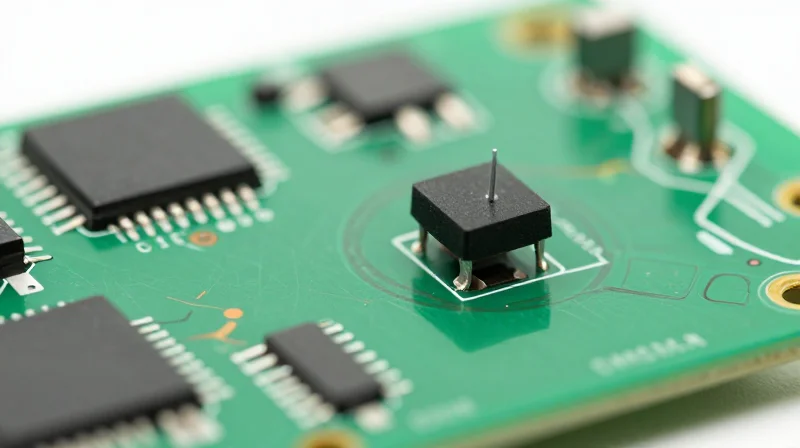 Macro shot of high-quality electronic components on a circuit board