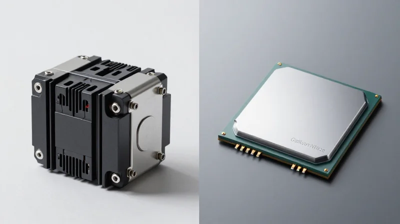 Comparison between two electronic component styles showing efficiency