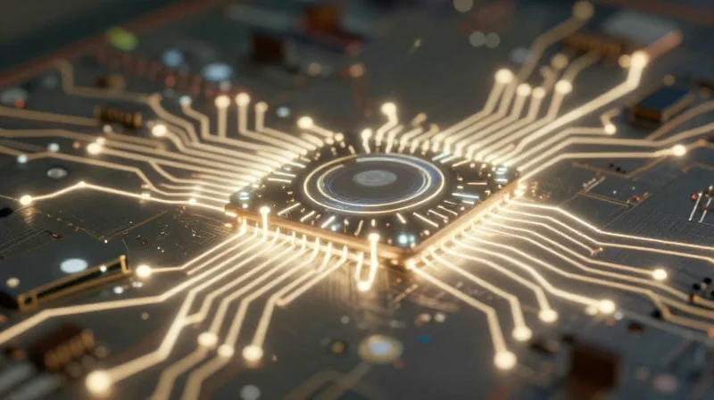 A creative illustration of a flexible and modular circuit board