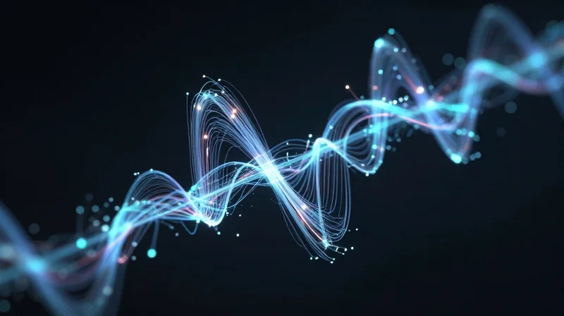 Abstract digital nodes and paths representing a design feedback loop for hardware optimization.