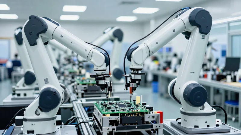 Automated visual inspection of circuit boards on a manufacturing assembly line.