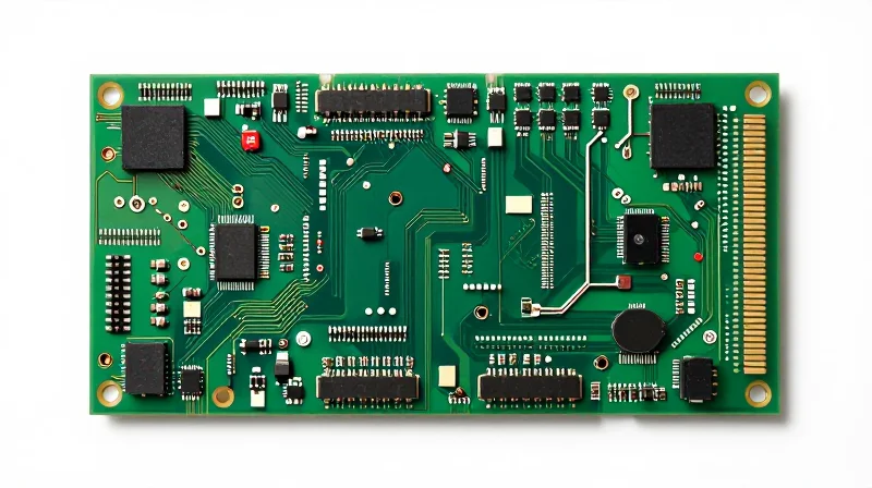 Strategic Component Placement for Signal Integrity Top-down view of a dense circuit board layout showing organized component proximity.