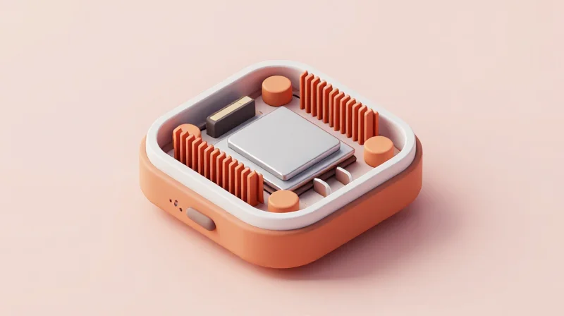 Thermal Management in Compact Smart Lock Enclosures Conceptual 3D visualization showing heat distribution across a circuit board.