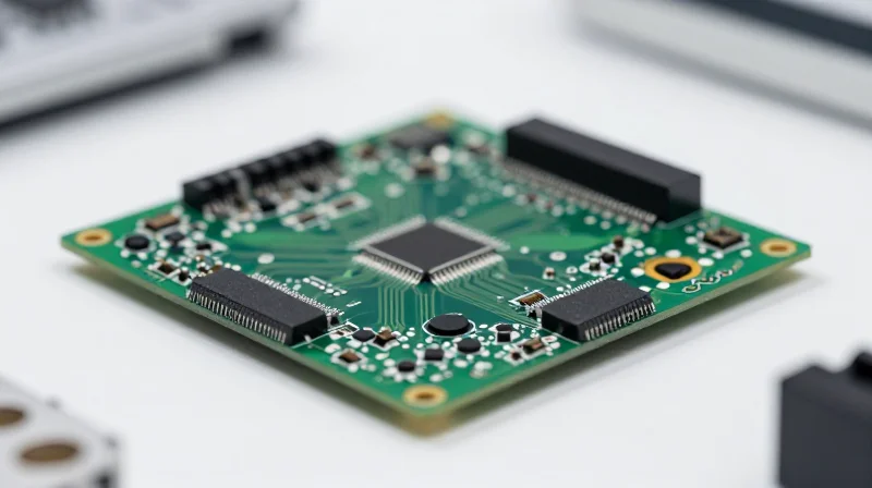 Benchmarking Quality Control and Compliance Standards Macro view of high-precision electronic circuit board inspection