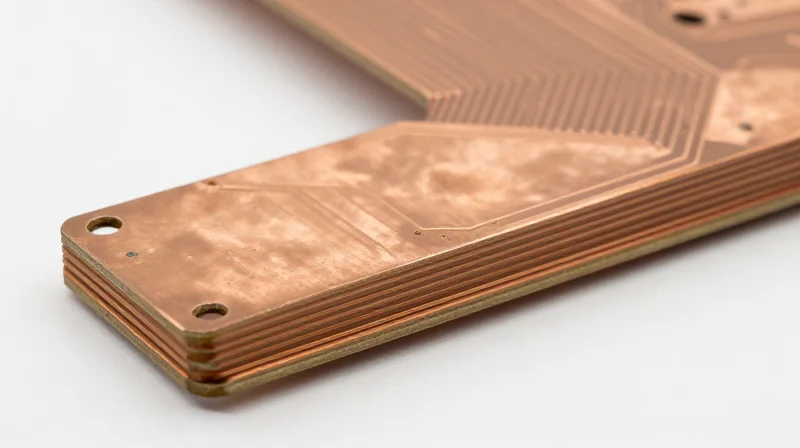Engineering Excellence: The Mechanics of Heavy Copper A high-resolution product shot of a thick copper PCB showing detailed heavy traces