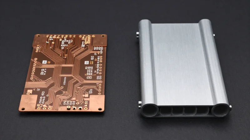 Comparative Analysis: Electrical Performance and Impedance Side-by-side comparison of a thick copper circuit board and a metallic busbar