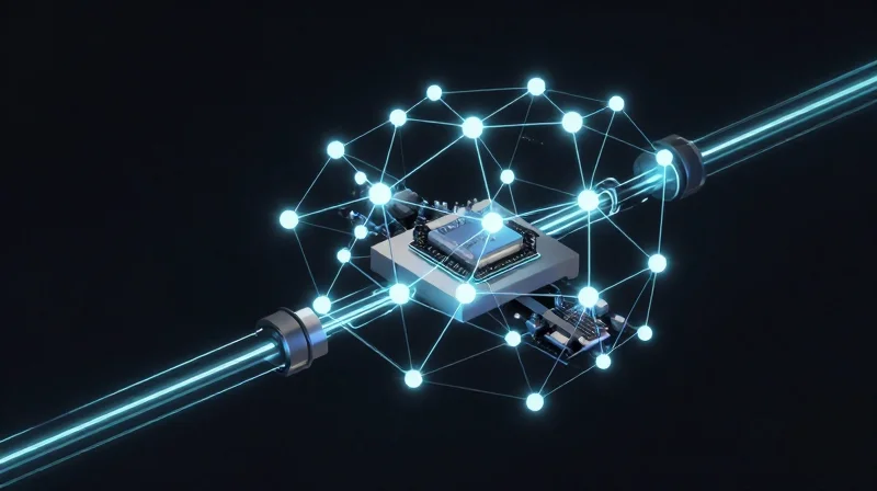 An abstract visualization showing the integration of modular hardware and AI-driven predictive diagnostics.