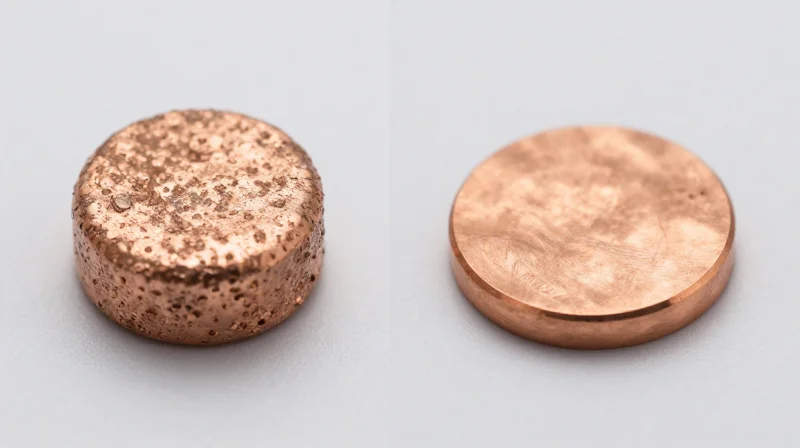 Advanced Copper Foil Selection for Insertion Loss Reduction Comparison of rough versus smooth copper foil surfaces at high magnification.