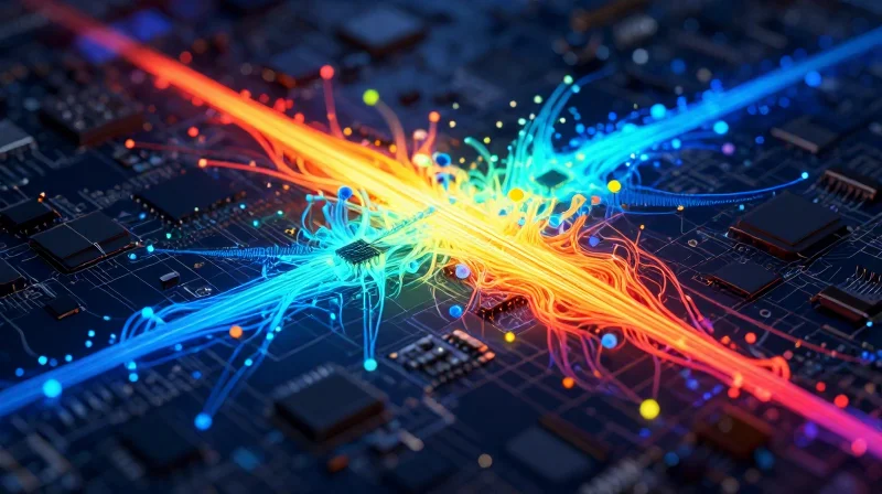 Optimizing Layer Stack-ups for Thermal Management Thermal distribution conceptual visualization on a high-frequency circuit board.