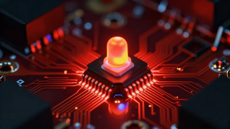 The Thermal Limitations of FR4 in LED Applications Thermal imagery showing a PCB with excessive heat buildup on an LED component