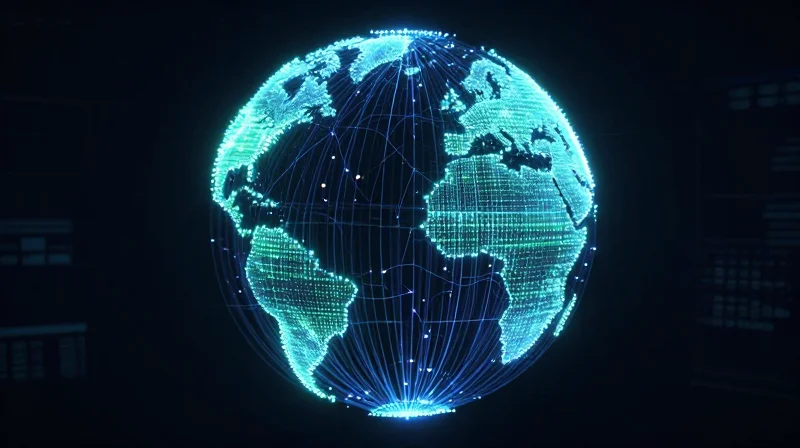 Regulatory Drivers and Global Compliance Landscape Abstract data visualization showing a global network of regulatory nodes.