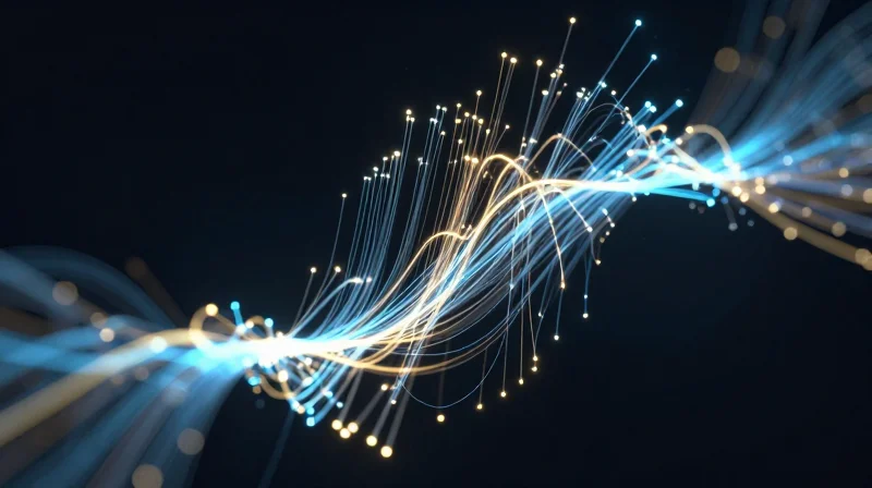 Financial Impact: Reducing Overhead and Capital Expenditure An abstract representation of upward trending light trails and glowing nodes, symbolizing optimized capital expenditure and performance.