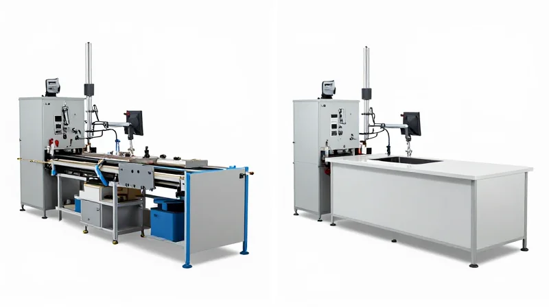 Case Study: Scaling Production Efficiency for a Hardware OEM Two assembly line models shown side-by-side representing the efficiency upgrade from a bottlenecked system to an optimized turnkey model.