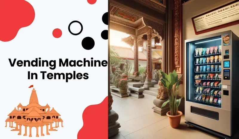 A devotee interacting with an incense vending machine
