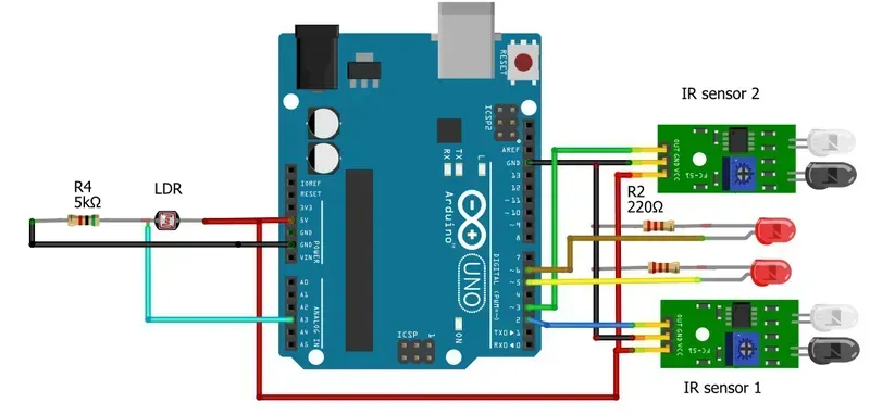 A close-up view of a printed circuit board for smart streetlights
