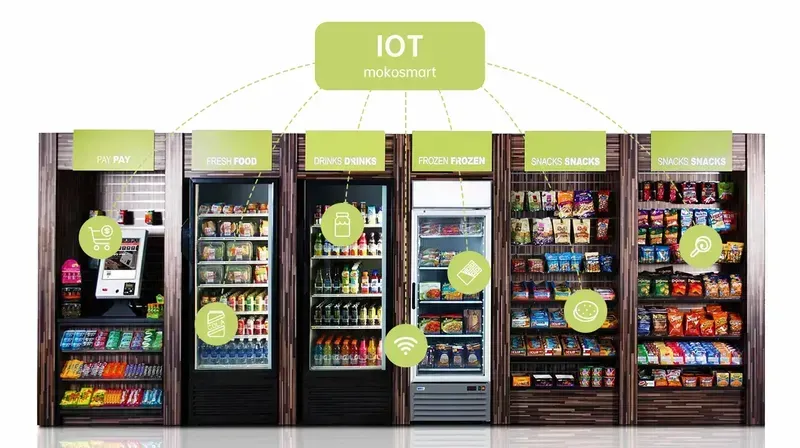IoT module connected to a vending machine PCB
