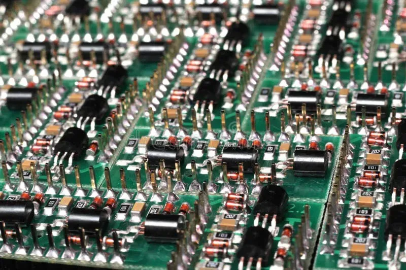 A close-up view of an industrial control PCB board