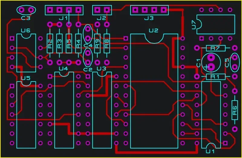 An engineer designing a PCB layout