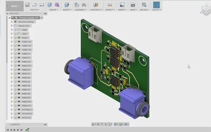 A screen showing PCB layout design software