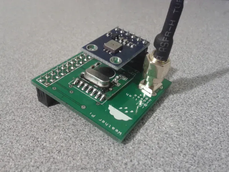 Ethernet port on a weather station PCB